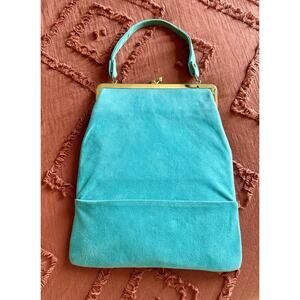 Vintage 1950’s 1960’s Stylecraft Miami Teal Gold Hardware Purse